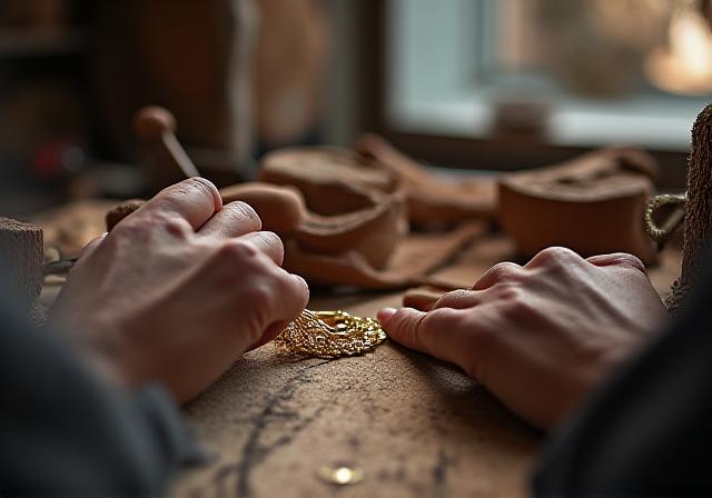 Dettaglio creazione gioielli artigianali