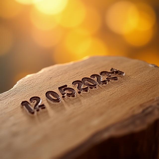 Dettaglio di un'incisione personalizzata su legno